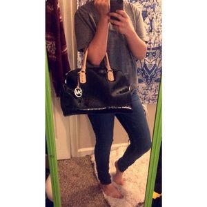 authentic Michael kors black patent leather bag